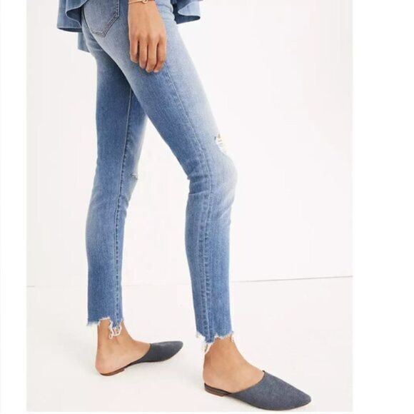 NEW Madewell Skinny Mid-rise ripped Jeans Frankie was, 27P - Picture 3 of 16